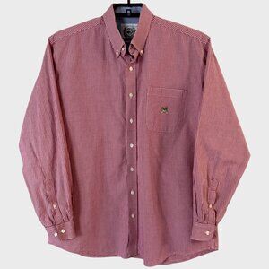 Cinch Ginham Plaid Button-Down Western Shirt Red Men's Size Large 100% Cotton